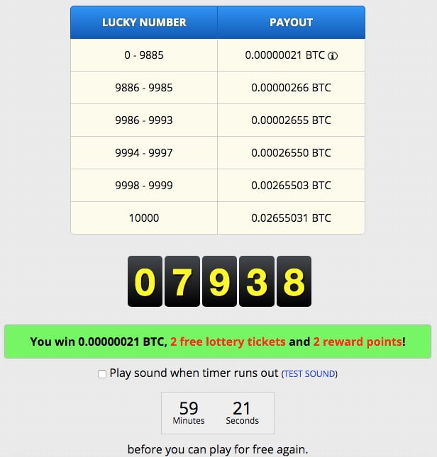 loterie gratuită btc taxa de coinbase pentru depunerea bitcoinului